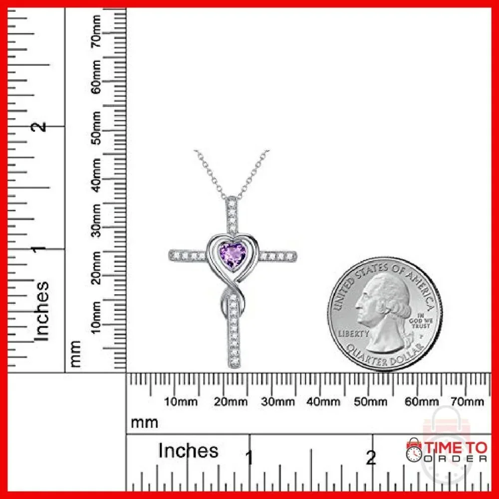 Sterling Silver Infinity Heart Pendant Necklace Adjustable Chain Gift